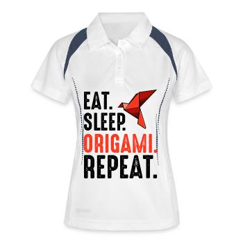 Red Origami Bird - Women's Polo breathable - white/navy - Front
