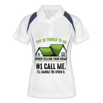 Les 10 meilleures choses à faire – Toits verts - Polo respirant Femme - blanc/marine - Devant