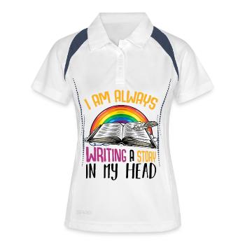 I always write a story - Women's Polo breathable - white/navy - Front