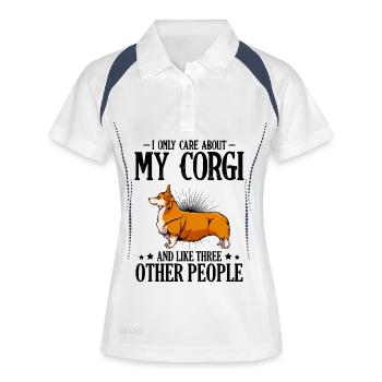 Orange Corgi Illustration - Women's Polo breathable - white/navy - Front