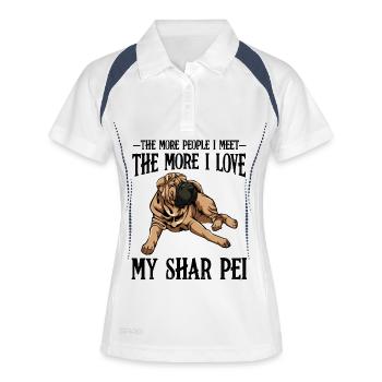 Casual Bulldog Lounge Print Shar Pei - Women's Polo breathable - white/navy - Front
