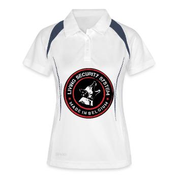 Malinois Security  - Frauen Polo atmungsaktiv - Weiß/Navy - Vorne