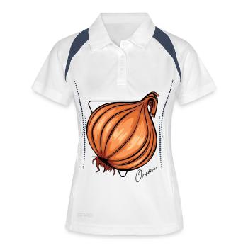 Orange onion vector art - Women's Polo breathable - white/navy - Front