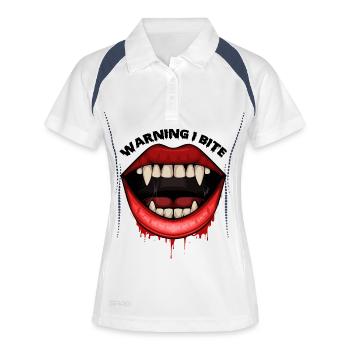 Bloodmouth Vampire Smile - Women's Polo breathable - white/navy - Front