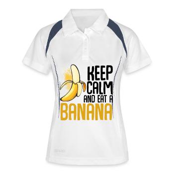 Banana Pop Art Font Graphics - Women's Polo breathable - white/navy - Front
