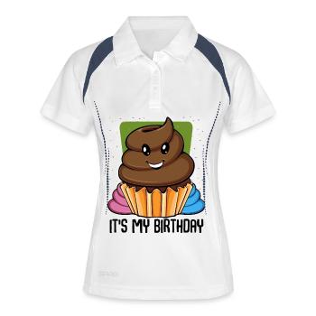 Funny Poop Cupcake - Women's Polo breathable - white/navy - Front
