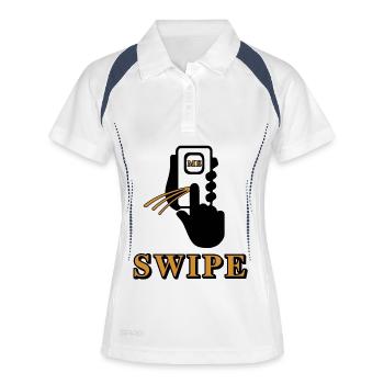 MOI GLISSE des Bandes d’Or - Polo respirant Femme - blanc/marine - Devant