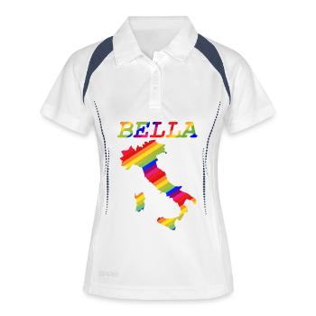 Bella Italia Pride Arc-en-ciel - Polo respirant Femme - blanc/marine - Devant