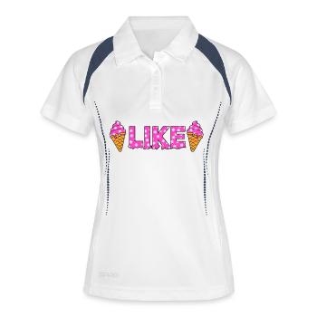 Like Pink Eiscreme Snowflakes - Frauen Polo atmungsaktiv - Weiß/Navy - Vorne