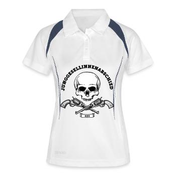 Junggesellinnenabschied 2023 Schädel (MC) (Black) - Frauen Polo atmungsaktiv - Weiß/Navy - Vorne