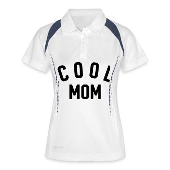 Maman cool - Polo respirant Femme - blanc/marine - Devant