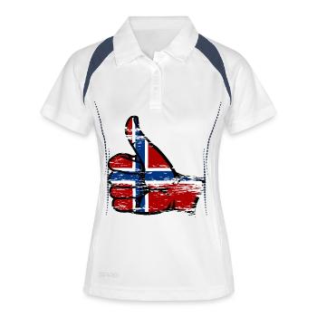 Norwegen Flagge alles klar Symbol used - Frauen Polo atmungsaktiv - Weiß/Navy - Vorne