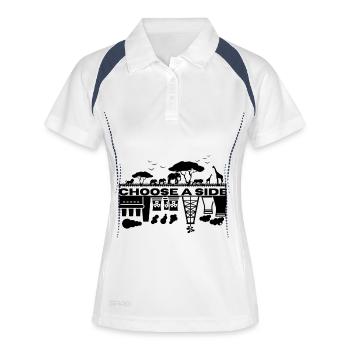 Choose a Side - Protect the Climate - Frauen Polo atmungsaktiv - Weiß/Navy - Vorne