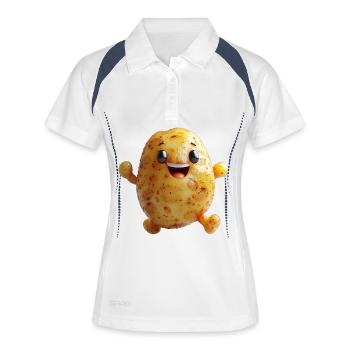 Good-Humored Potato Man Running Shirt - Women's Polo breathable - white/navy - Front