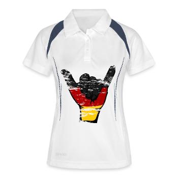 Allemagne Drapeau Surfing Symbole Utilisé - Polo respirant Femme - blanc/marine - Devant