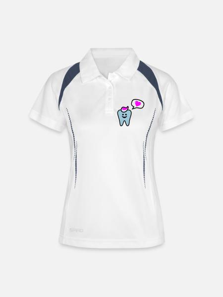 zahn punk zahnarzt dentist - Polo respirant Femme - blanc/marine