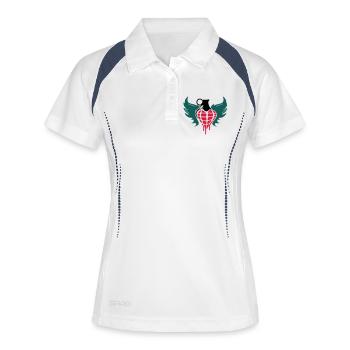 Grenade coeur avec des ailes - Polo respirant Femme - blanc/marine - Devant