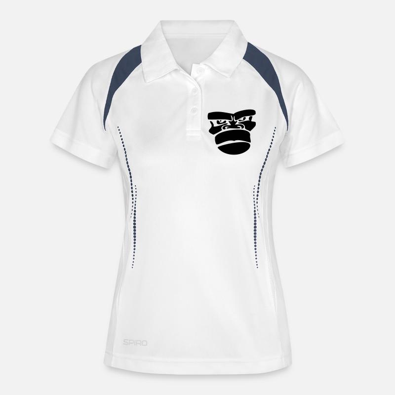 gorilla monkey affengesicht ape - Women's Polo breathable - white/navy