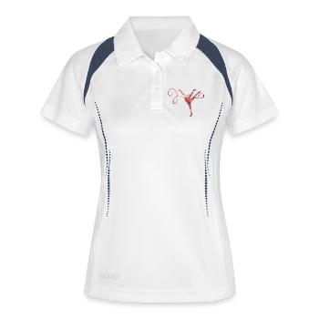 Rhythmic gymnastics - Women's Polo breathable - white/navy - Front