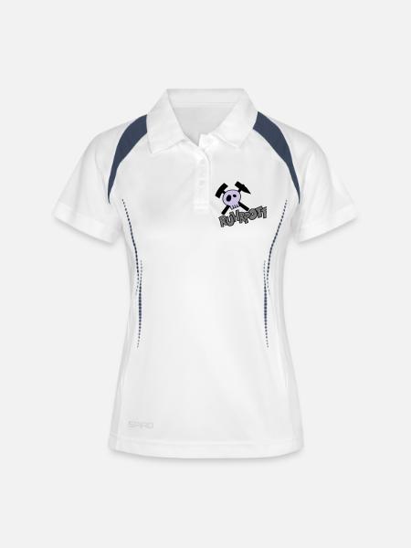 Ruhrpott Pirat - individualisierbar - Frauen Polo atmungsaktiv - Weiß/Navy