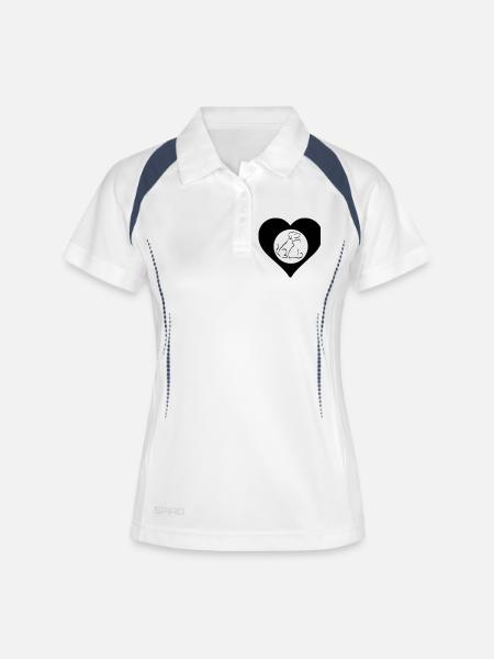 Herz voller Tierliebe / Animal Heart - Women's Polo breathable - white/navy