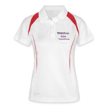 Ich bin Lina - Lina als Vorname - Mädchen - Frauen Polo atmungsaktiv - Weiß/Navy - Vorne