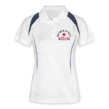 Köln - Frauen Polo atmungsaktiv - Weiß/Navy - Vorne