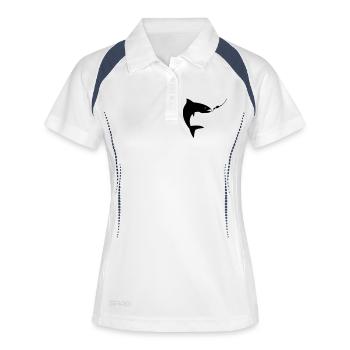 angling - Women's Polo breathable - white/navy - Front