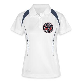 Garde un vrai Logo des baskets Old School - Polo respirant Femme - blanc/marine - Devant
