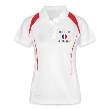 J'peux pas j'ai Français - Polo respirant Femme - blanc/marine - Devant