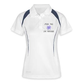 J'peux Pas J'ai Physique Atome Bleu - Polo respirant Femme - blanc/marine - Devant