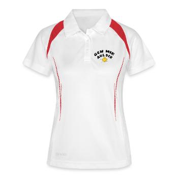 Geh mir aus der Sonne - Frauen Polo atmungsaktiv - Weiß/Navy - Vorne