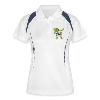 Suède tortue tamponnant - Polo respirant Femme - blanc/marine - Devant