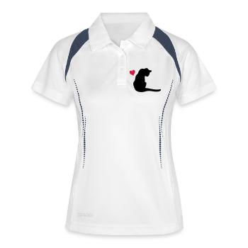 Chat - Polo respirant Femme - blanc/marine - Devant