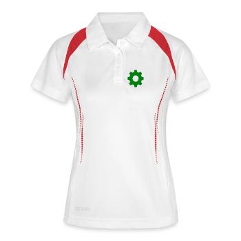 Zahnrad - Frauen Polo atmungsaktiv - Weiß/Navy - Vorne