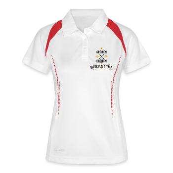Grillen Chilln Bierchen Killen - Frauen Polo atmungsaktiv - Weiß/Navy - Vorne