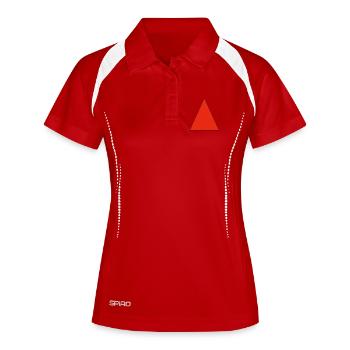 Red triangle on black - Women's Polo breathable - white/navy - Front