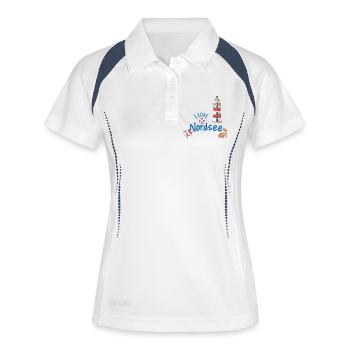 Motif de la déclaration d’amour de la mer du Nord - Polo respirant Femme - blanc/marine - Devant