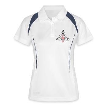 Keltisches Symbol, Mutter mit drei Kindern. - Frauen Polo atmungsaktiv - Weiß/Navy - Vorne