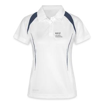 Nerd nerd - Polo respirant Femme - blanc/marine - Devant