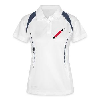 spritze - Frauen Polo atmungsaktiv - Weiß/Navy - Vorne