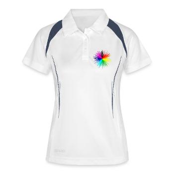 Farbexplosion Radialburst - Frauen Polo atmungsaktiv - Weiß/Navy - Vorne