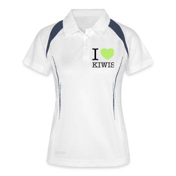 I LOVE KIWIS Kiwi - Women's Polo breathable - white/navy - Front