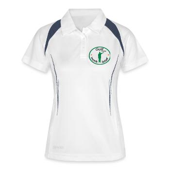 golf - Frauen Polo atmungsaktiv - Weiß/Navy - Vorne