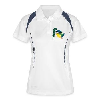 vogel - Frauen Polo atmungsaktiv - Weiß/Navy - Vorne