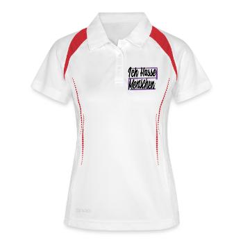 Ich hasse Menschen - Frauen Polo atmungsaktiv - Weiß/Navy - Vorne