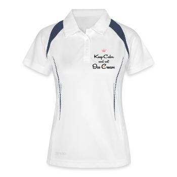 eis - Frauen Polo atmungsaktiv - Weiß/Navy - Vorne