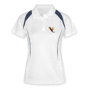 Faisan chemise cadeau oiseau nature animal nectar - Polo respirant Femme - blanc/marine - Devant
