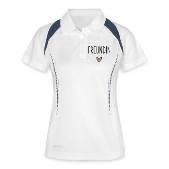 Girlfriend heart gift friendship love - Women's Polo breathable - white/navy - Front