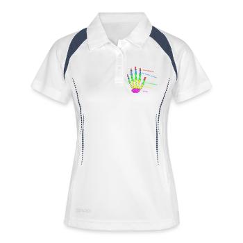mains os anatomie humain évolution Physio - Polo respirant Femme - blanc/marine - Devant